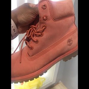 Pink -Salmon timberland boots